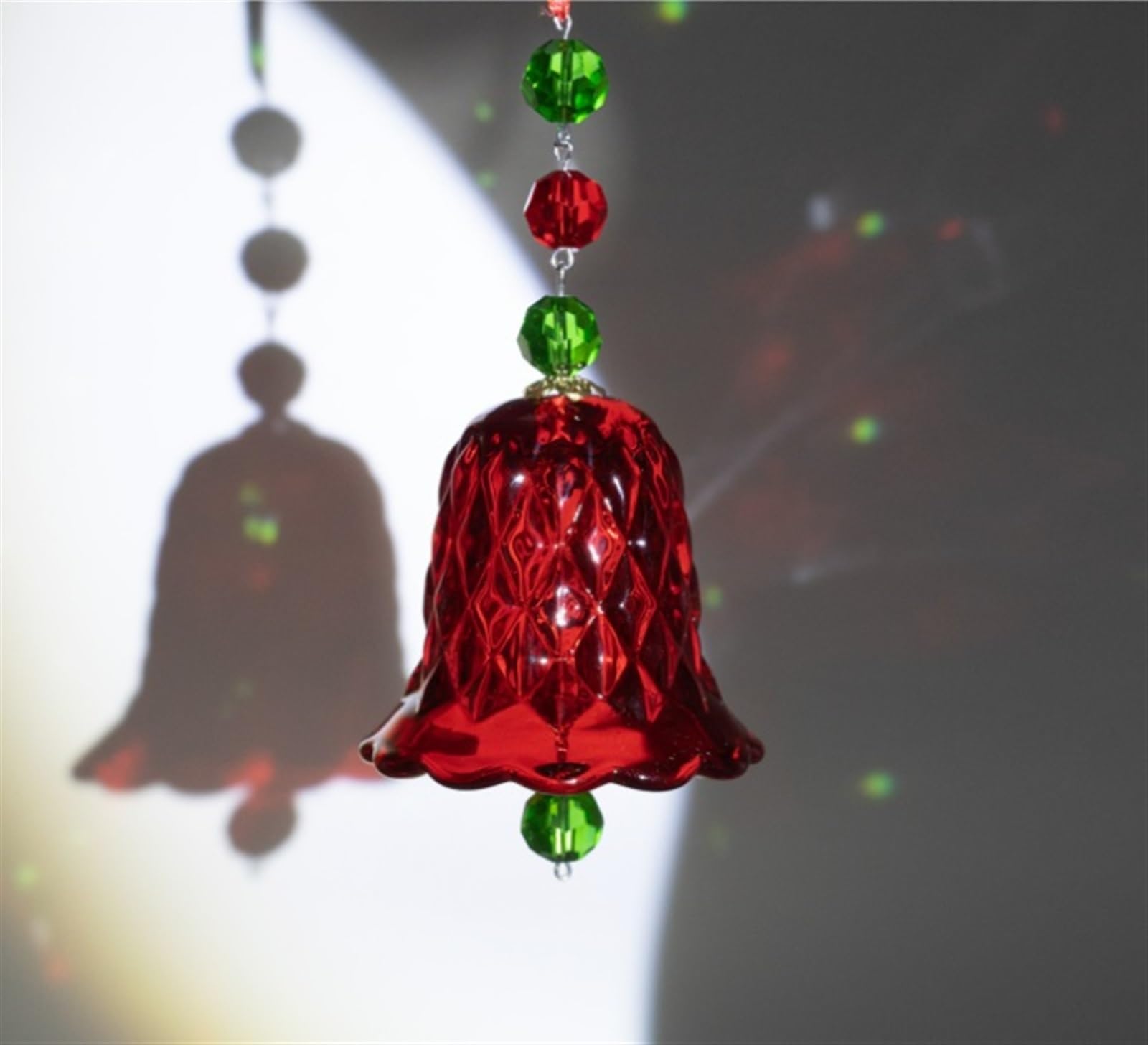 Campanelle Natale Ornamenti Scintillanti di Campane Natale Albero Ciondoli Cristallo for La Decorazione Decorazioni(Rot)
