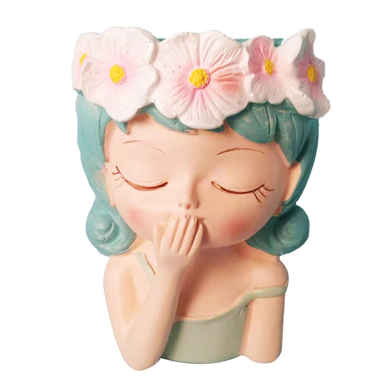 Yixannx Girls Bust Vases Beautiful Maiden Bust Planter Elegant And Charming Adds Flair To Any Indoor Space Vase Planters Portrait Planter Flower Pot Durable Style B