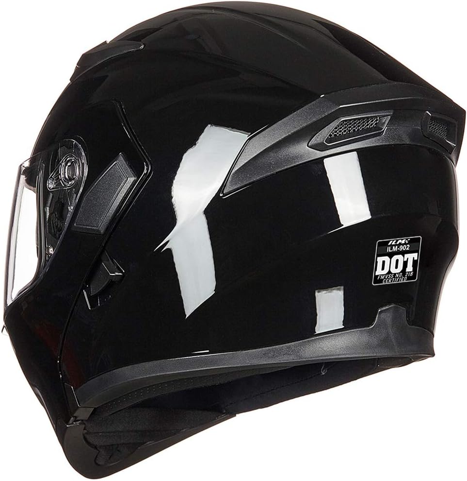 ILM Motorcycle Dual Visor Flip up Modular Full Face Helmet DOT 6 Colors Model 902