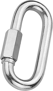 Quick Link - 1100lbs Capacity Threaded Oval Quick Link Carabiner | Heavy Duty Metal Carabiner Chain Quick Link for Chandelier, String Light, Swing, Hammock Cibers