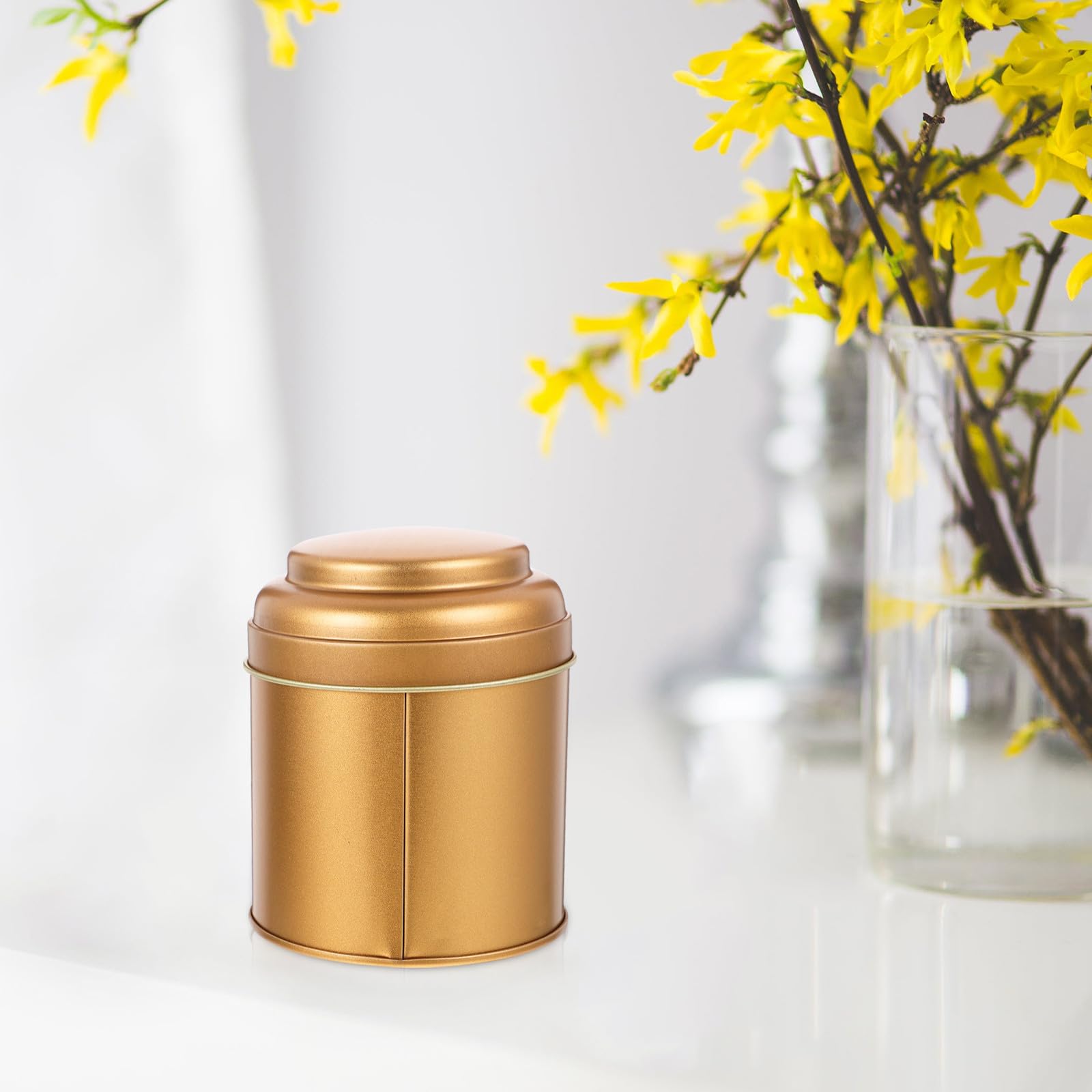 Didiseaon 6 Botes de Té Pequeños de Hojalata Tapa Doble, Almacenamiento Hermético para Cocina, Recipiente Metálico Reutilizable Color Rosa Mate para Guardar Té, Dulces y Especias