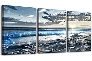 Lapremoly Blue Canvas Wall Art for Coastal Vibes