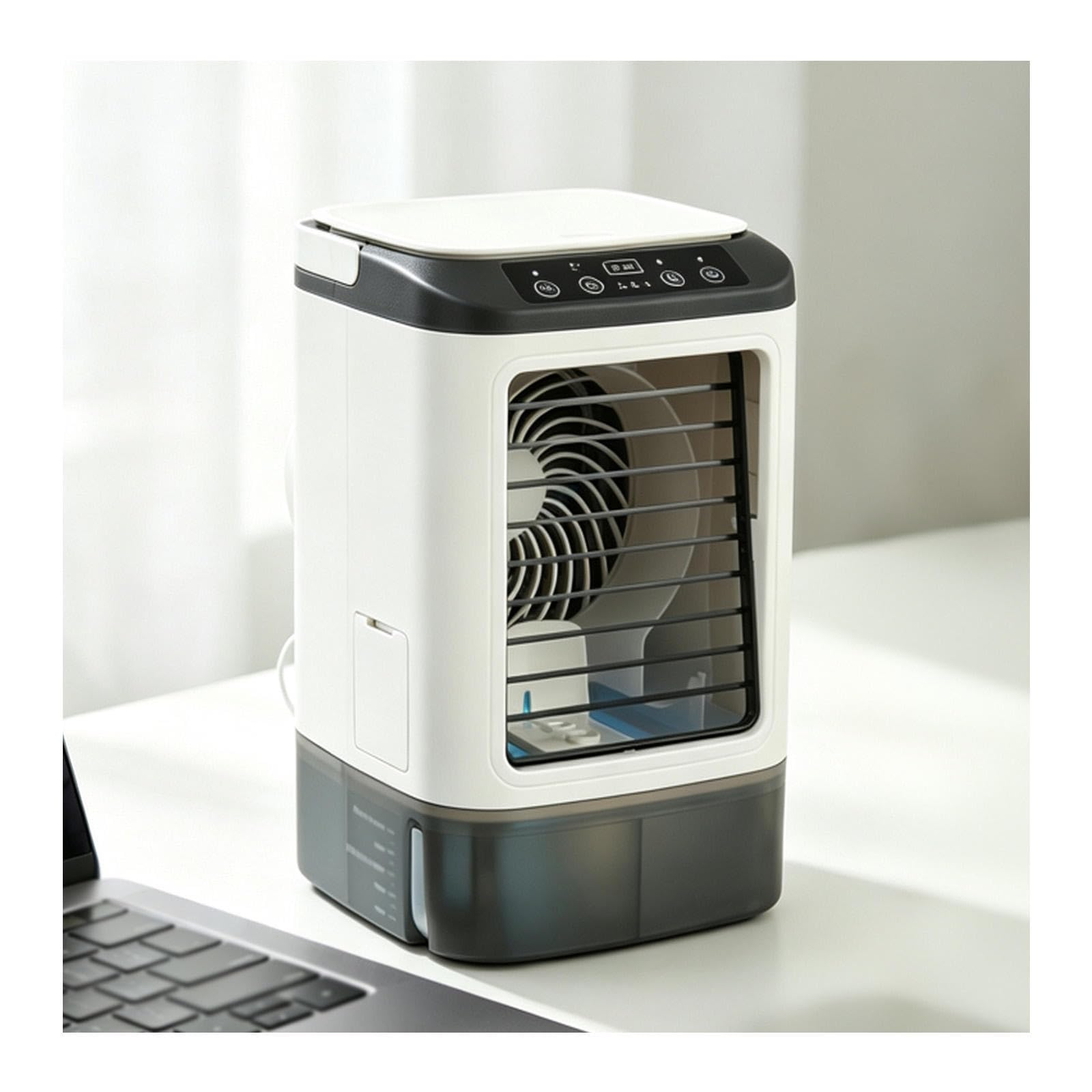 With Ice Box Portable Air Conditioner Fan, Portable AC for Car Silent Atomization Ductless Portable Air Conditioners Ice Fan
