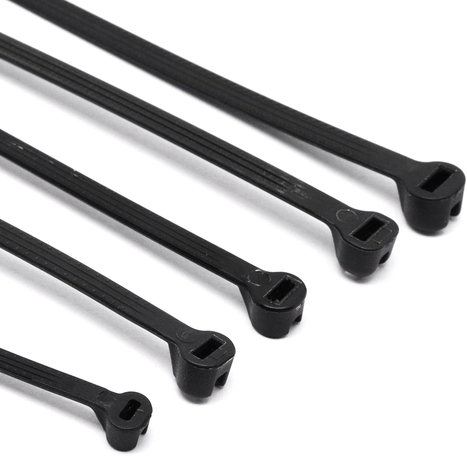 500pcs Push Mount Zip Ties Assorted Sizes, 4+6+8+10+12inch Cable Zip Tie with Stainless Steel Metal Tooth Locking Device, Self Locking Straps Heavy Duty Nylon Zip Tie Clips