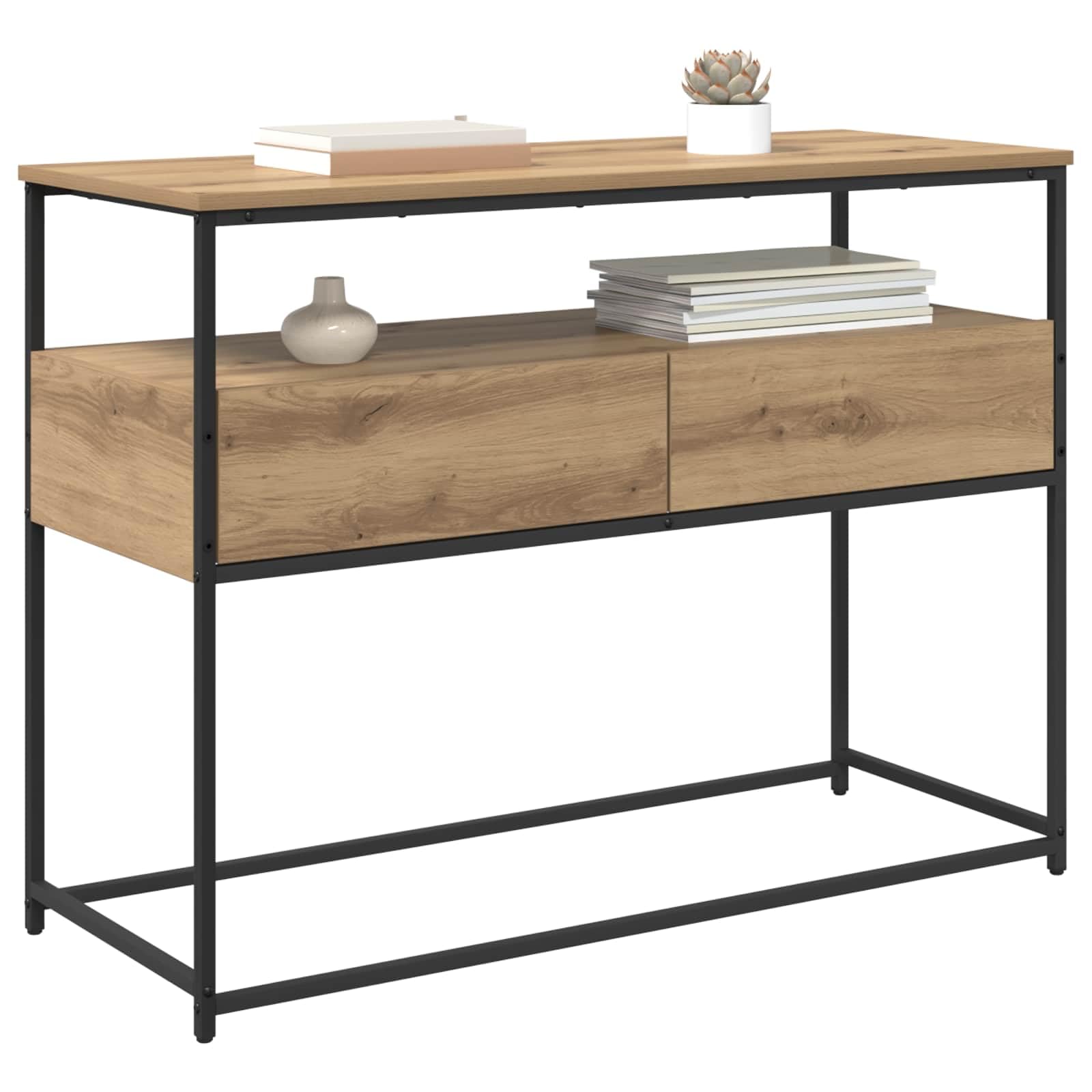 vidaXL Tavolo consolle Rovere artigianale 100 x 40 x 75 cm