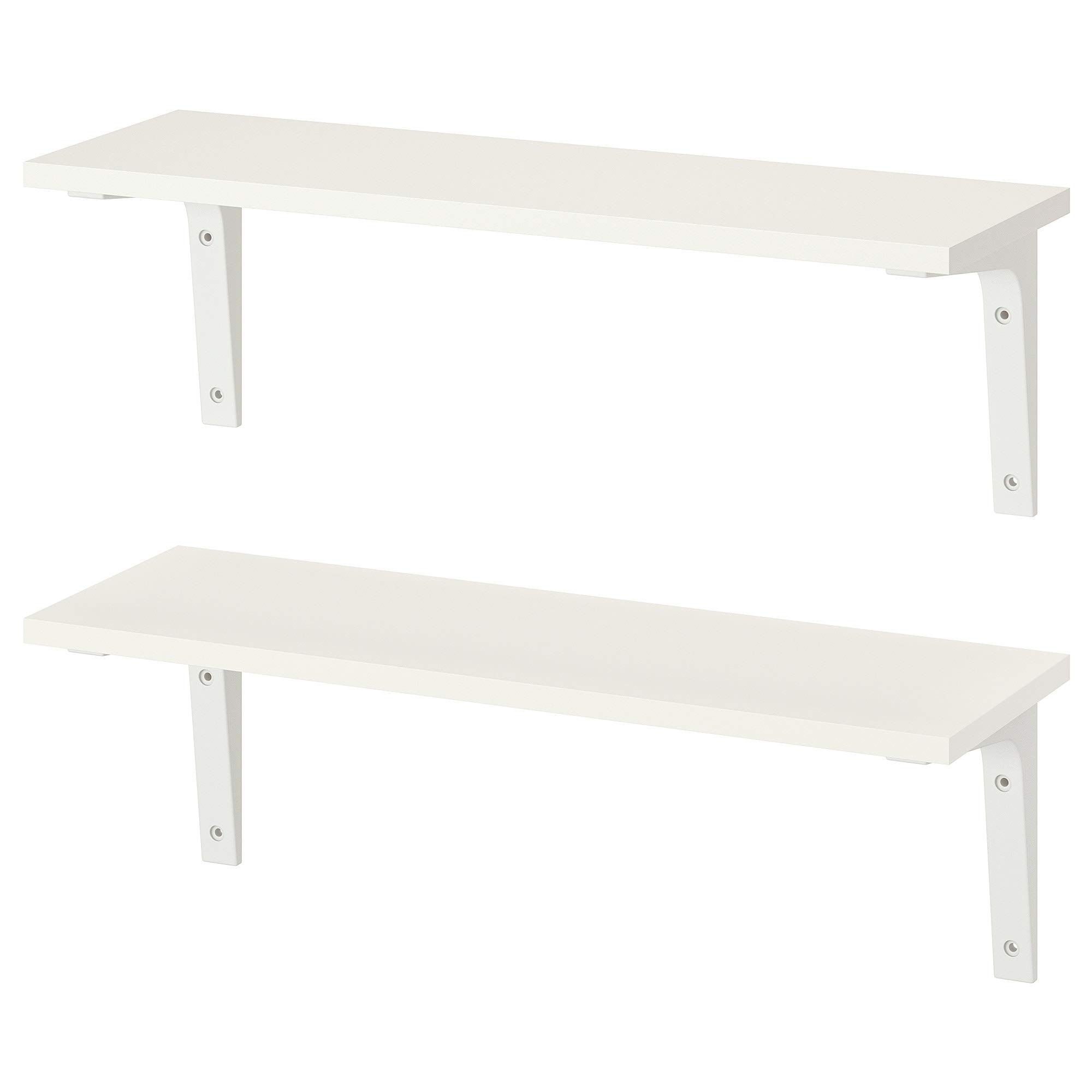 Ikea Polyester Steel Plastic Wall Shelf (59x20 cm, White)-image-20