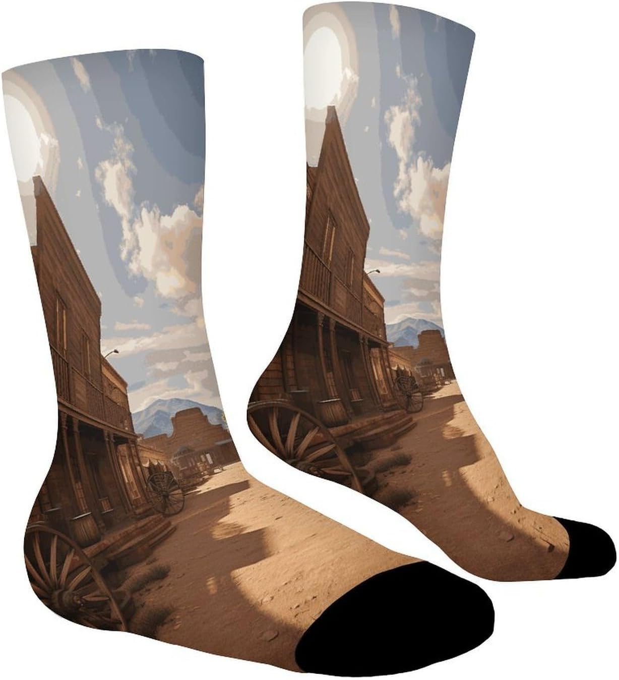 Old Wild West Cowboy Town Compression Socks High Stocking