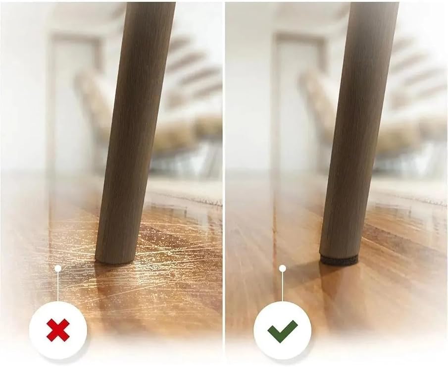 Siyah Keçe 8 Adet 5 Cm Yuvarlak Yapışkanlı Sandalye, Masa, Koltuk Altı Parke Koruma Keçesi