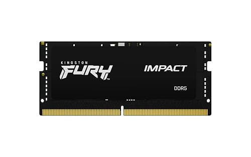 Kingston FURY Impact 16GB 4800MT/s DDR5 CL38 SODIMM Notebook Gaming Memory Single Module - KF548S38IB-16, Black