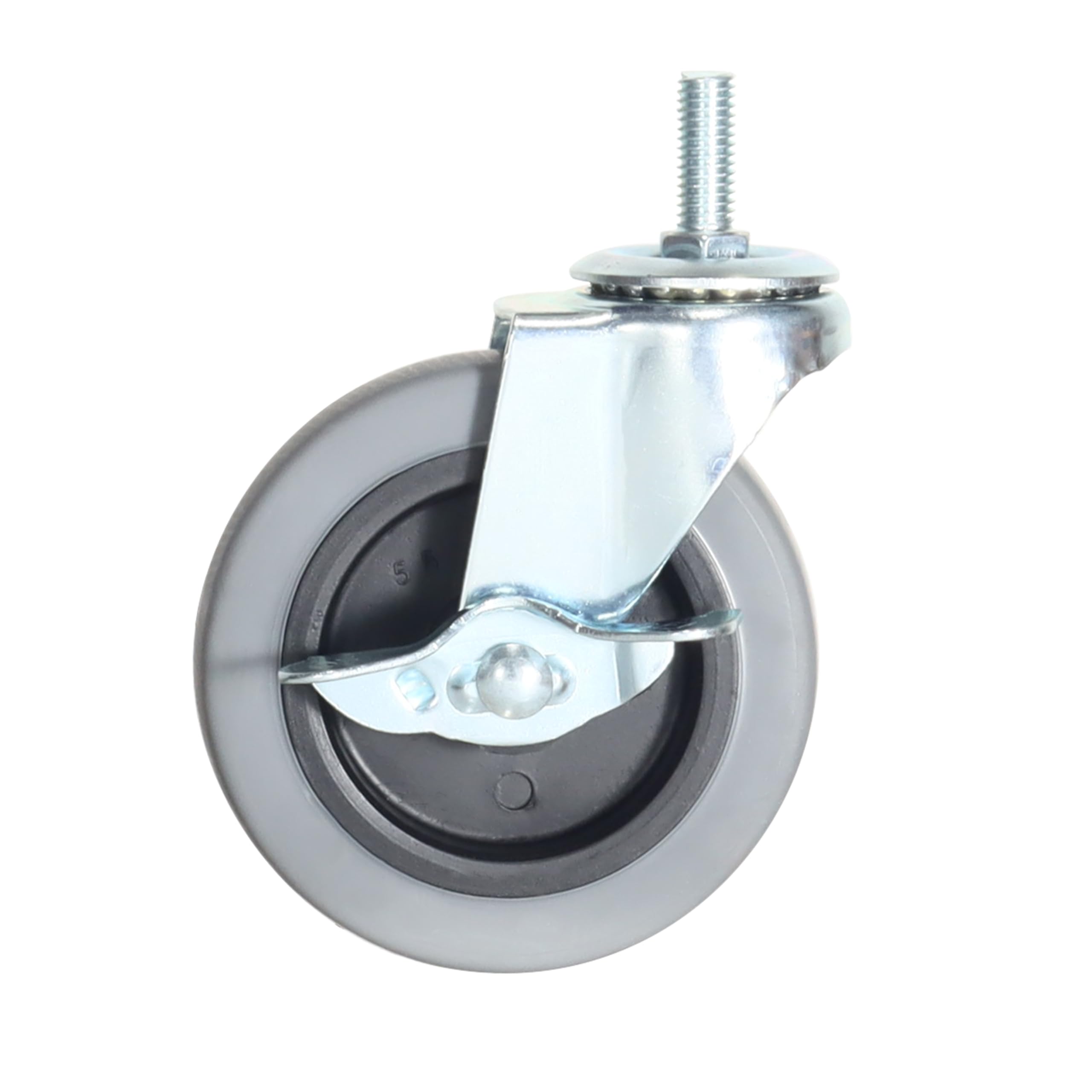 Ruedas giratorias, 4 pulgadas, ruedas de vástago roscado, sin ruido, juego de 4 ruedas giratorias de bloqueo para muebles, banco de trabajo, carritos (M8-1.25 x 25 mm, 4 pulgadas)