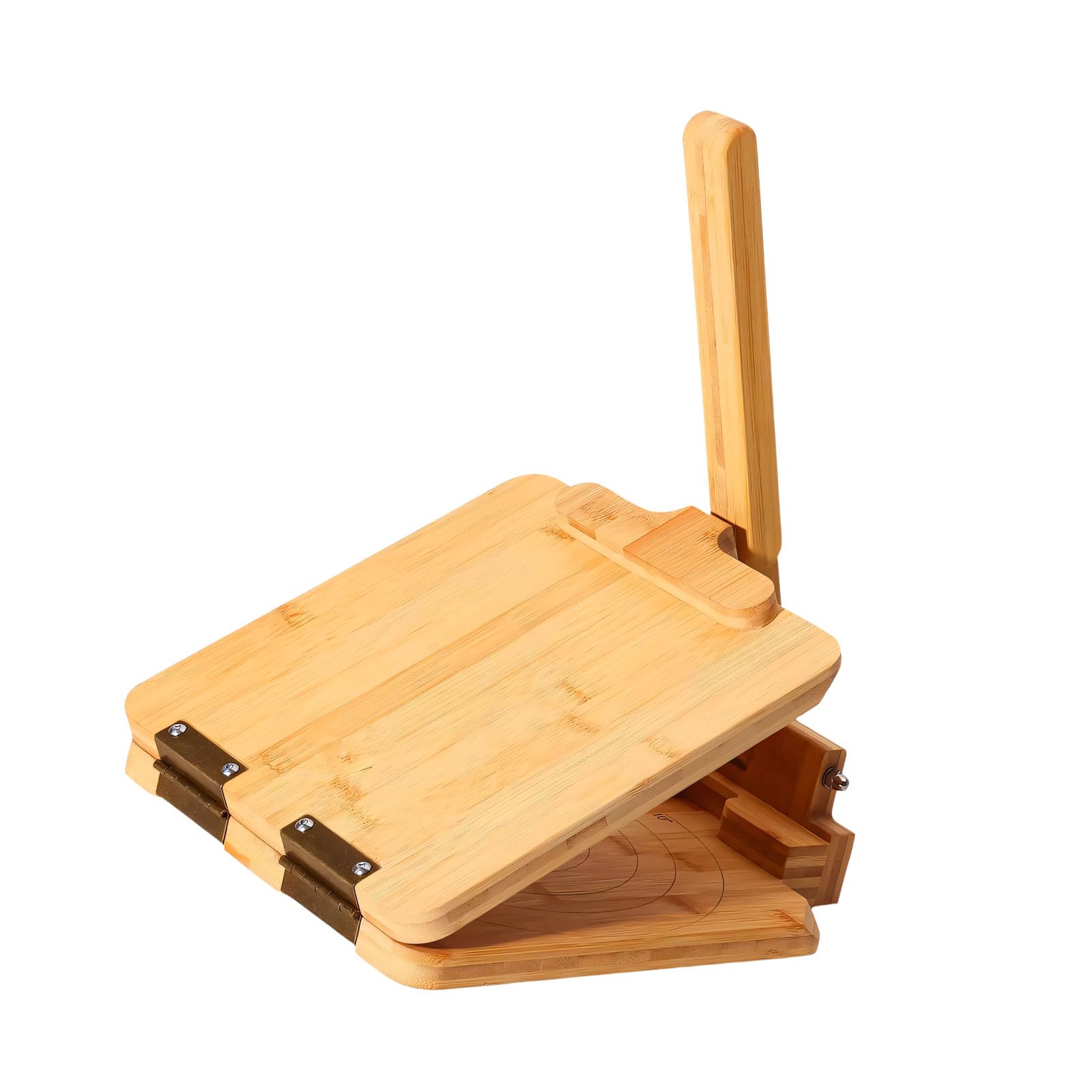 Mekalero Wood Press for Corn Cakes Pizza Base and More Comes with 4 Measuring Indicators Natural Wood Wrap Press