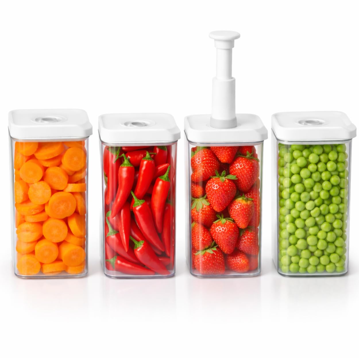 Satpurus Fridge Storage Containers - Fridge Organiser Storage Boxes- Kitchen Accessories Items for Home-Freezer & Refrigerator Organizer vegetable storage box (Vacuum Container 1500ML (4N))