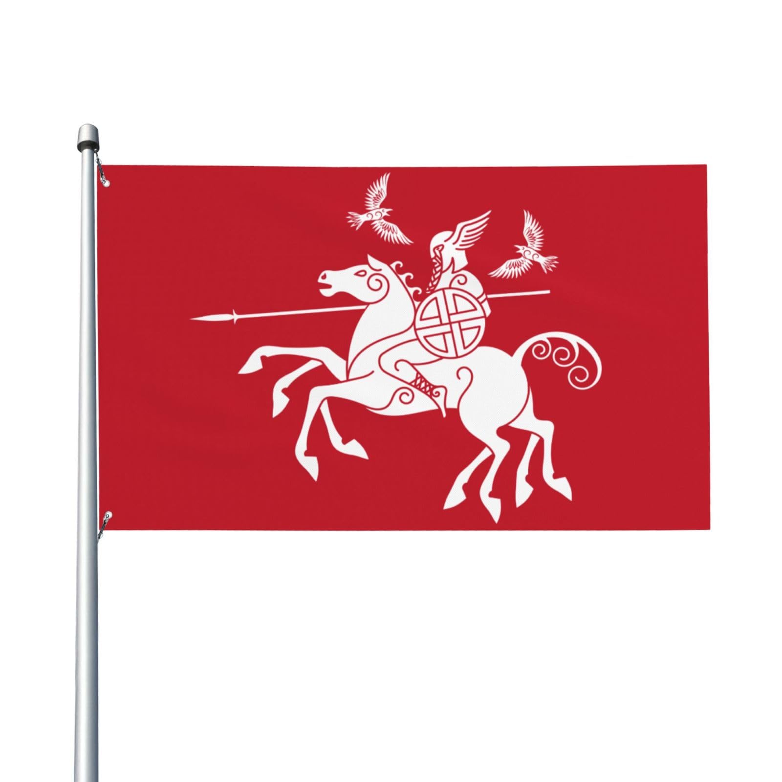 2x3ft (60x90cm) Decorative House Flag Yard Banner, Scandinavian Wotan Viking Odin Printing, Garden Flags, Hanging Flag Decor