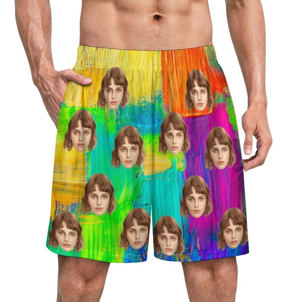 Custom Short Pajamas, Personalised Pyjamas with Faces Photo - Women/Men Loungewear Nightwear Gifts