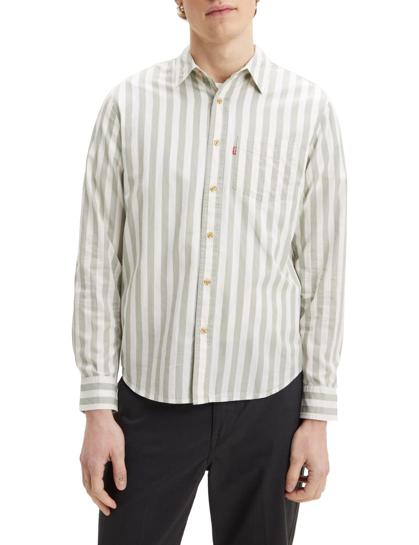Levi's Men's Sunset 1-Pocket Standard Shirt Sugar Swizzle (Neutral) S -