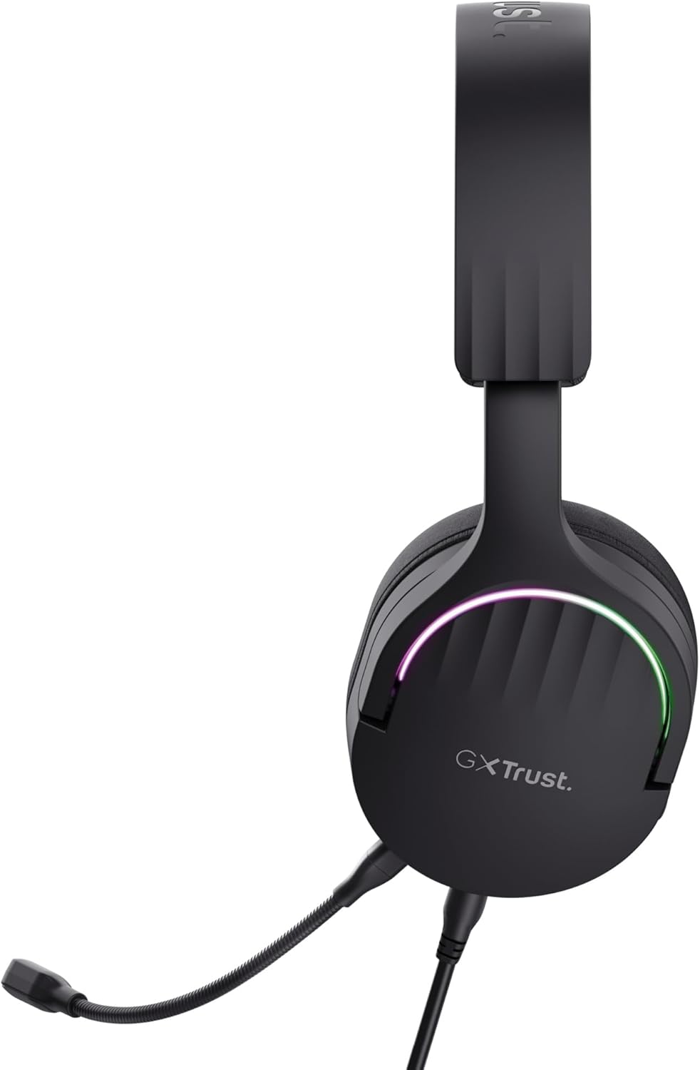 GXT 490 Fayzo USB Gaming Headset 7.1 Surround Sound, 50mm Drivers, 85% Recycled Plastics, RGB Over-Ear Wired Headphones, with Noise Cancelling Microphone for PC PS5 - Black