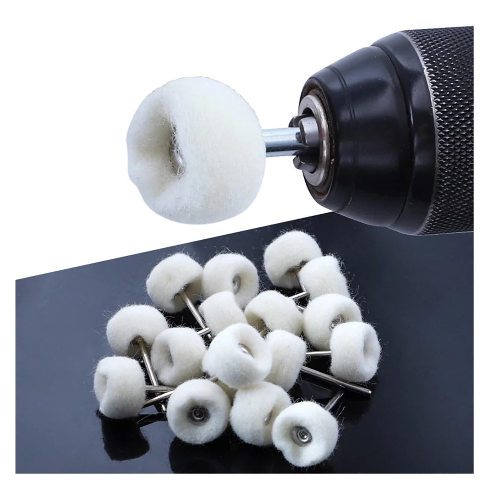 5-100PCS 3mm Trzonek Wełniany Filc Polerowanie Ścierne Okrągłe Koło Szlifowanie Pad Do Akcesoriów Narzędzi Obrotowych(100Pcs)