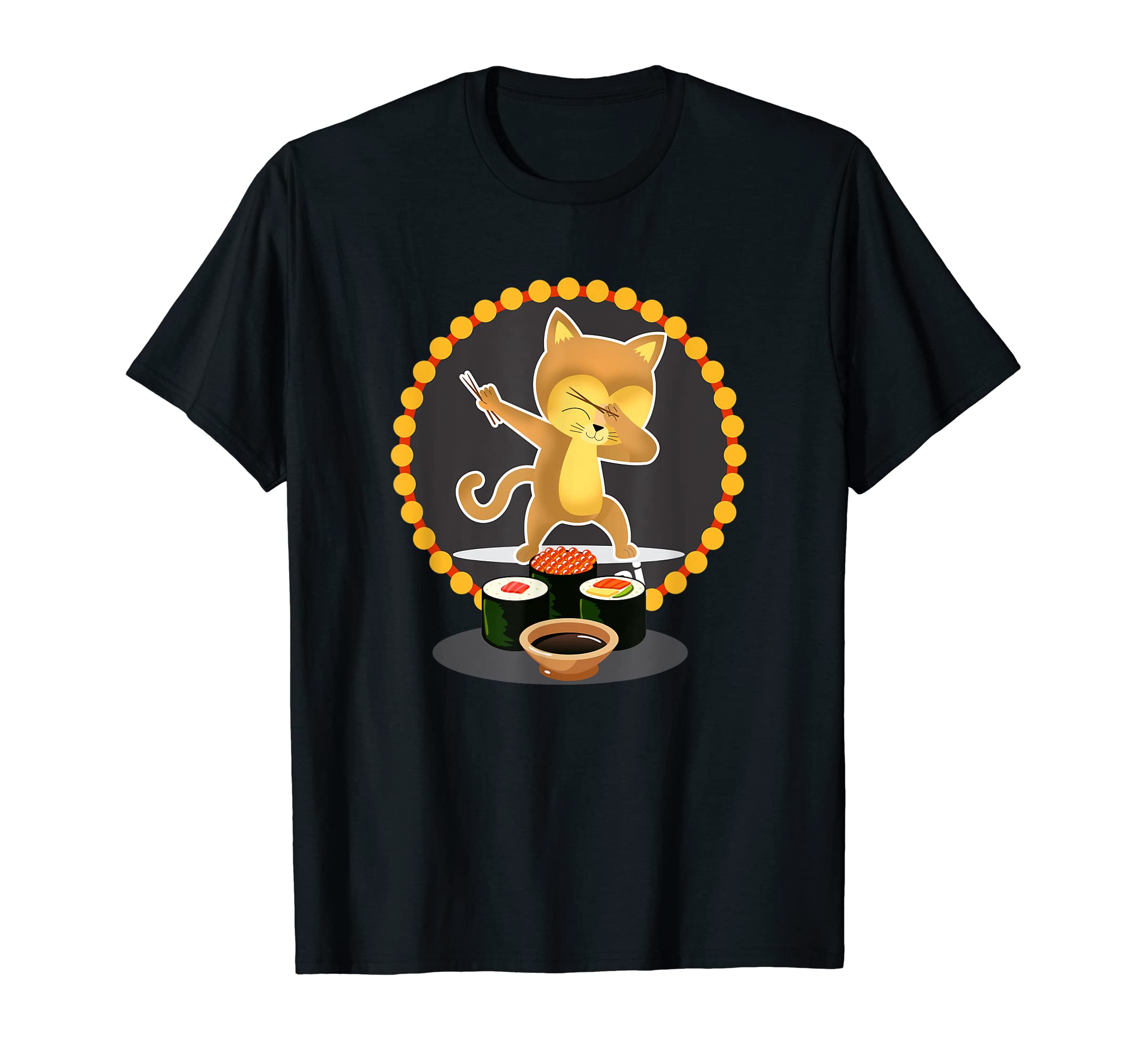 Cute Dabbing Kitten Tshirt Chef GiftDabbing Cat Shirt Funny Sushi Tee for Kids T-Shirt