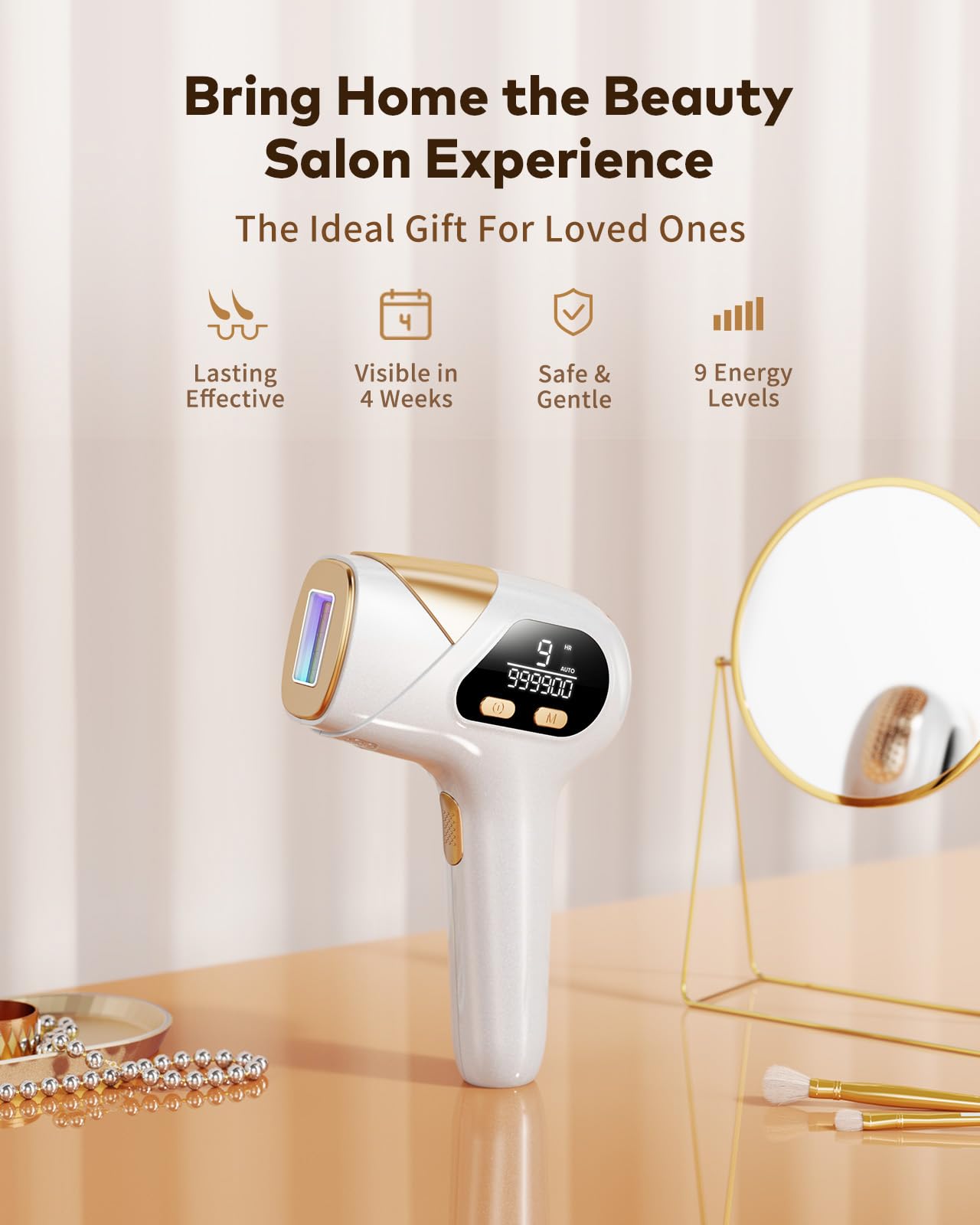 Dispositivo de depilación IPL, depilación láser para mujeres y hombres, dispositivo de depilación sin dolor seguro en el hogar para axilas, espalda, piernas, brazos, cara, línea de bikini 8