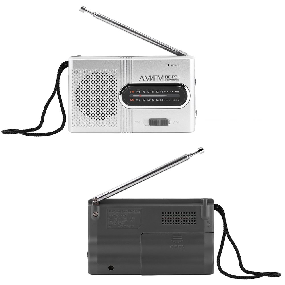 Radio AM FM Portable - Mini Radio avec Antenne Télescopique et Prise Casque, Haut-parleurs Stéréo Récepteur Lecteur de Musique
