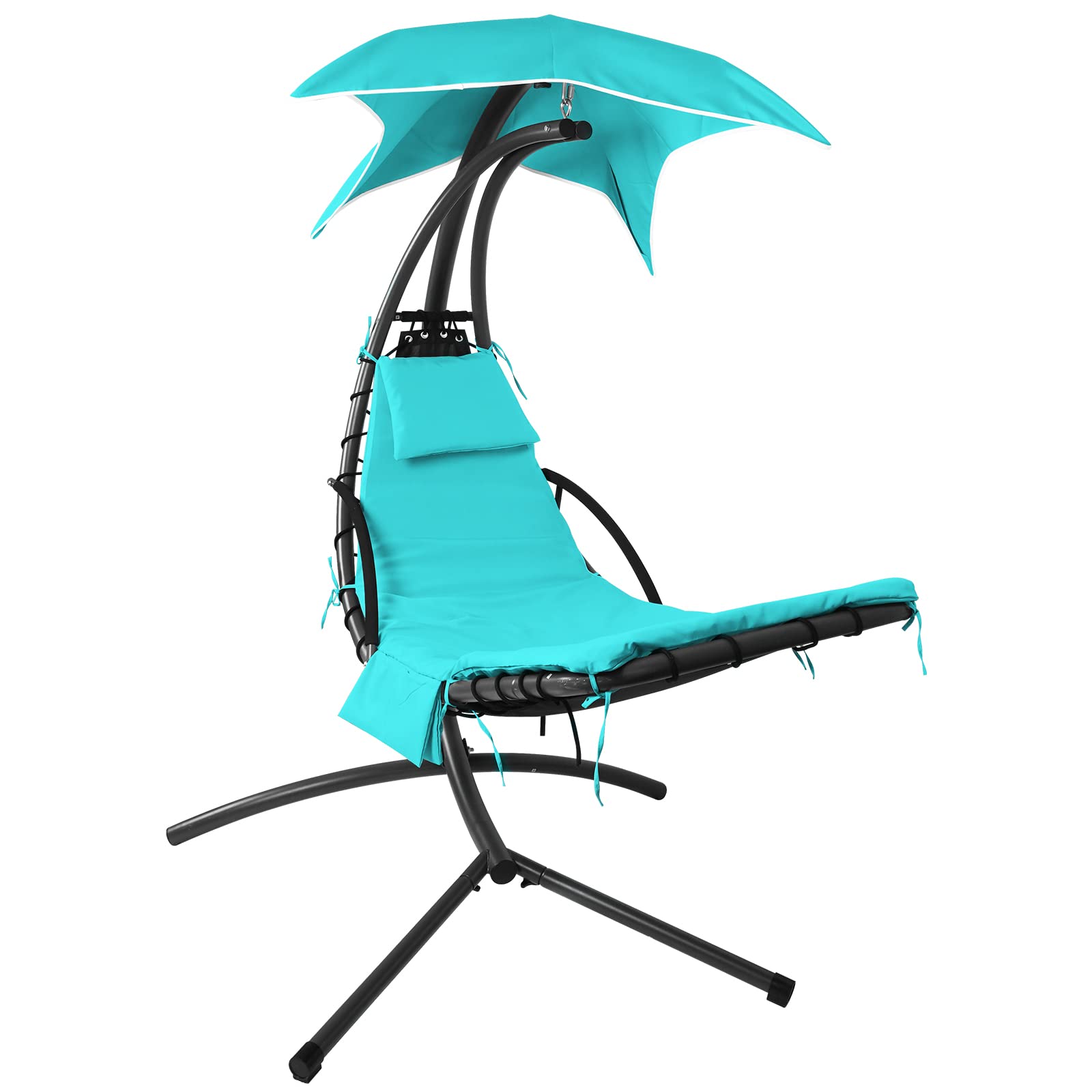 Lenahdale Hammock Umbrella-Lounge Chair Swing Cushion Cover Outside, Machine Washable -Waterproof-Breathable Hanging Chaise Lounge Outdoor Cushions Covers and Umbrella (Cushion Not Included), Blue