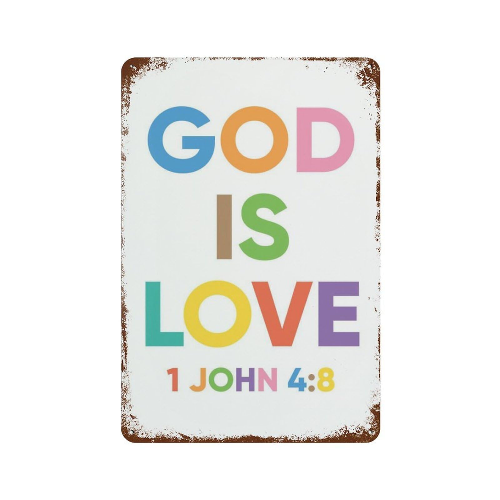 xiaoxiaoshen God Is Love, Christian Prints, Bible Verse, Scriptures,posters, Wall Decor Art Metal Tin Poster Modern Home Decor Art Home Bar Shop Decorations Vintage Sign 30x20cm