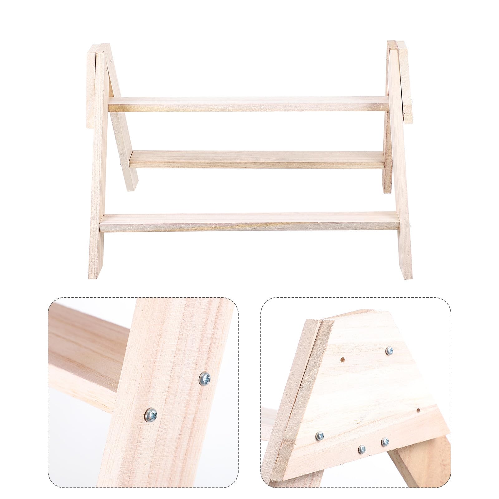 GALPADA Supporto per Galline in Legno Beige Scala Posatoio per Esercizio e Intrattenimento Uccelli da Gabbia Pet