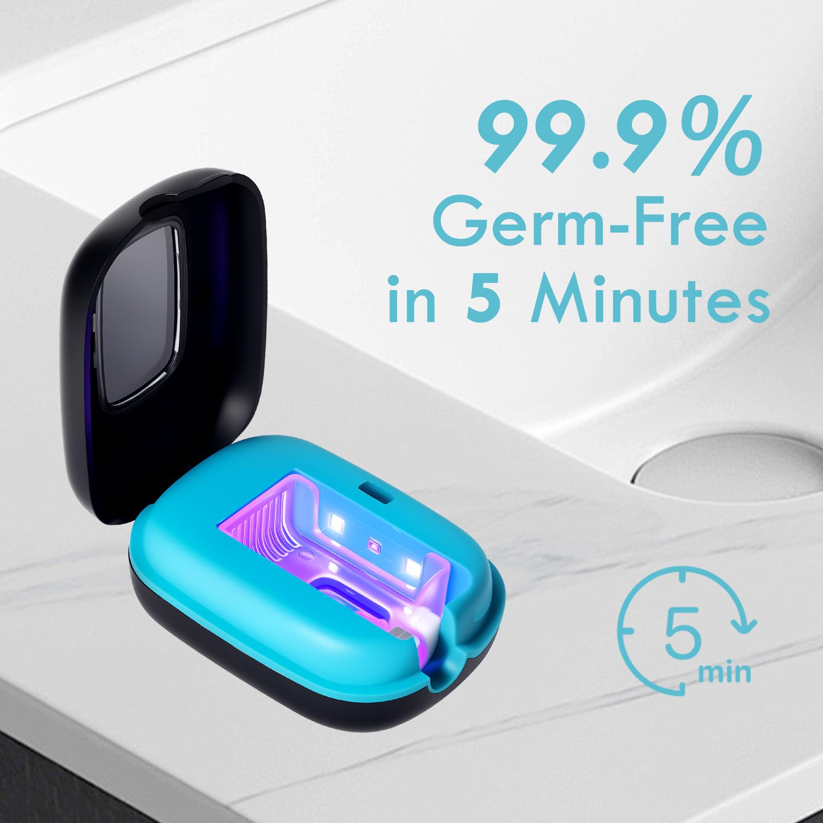 Funda desinfectante para cepillo de dientes UV, tapa de viaje recargable con soporte magnético para pared, limpiador portátil para cepillos de dientes de cualquier tamaño