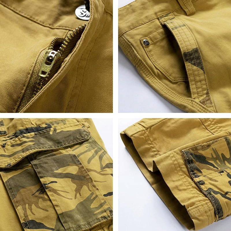 Men's Summer Cotton Cargo Shorts Breeches Bermuda Beach Tactical-Style Casual