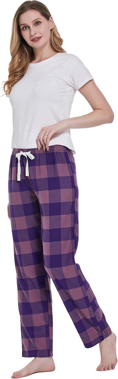 YINCOZI Women's Cotton Super Soft Plaid Flannel Pajama Pants/Lounge Pants - Image 5