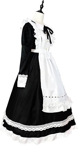 Miniatura 7 de Lpmadey Maid Outfit for Womens Adult Long Sleeve Maidservant Dresses Cosplay Dress Fashion Cute Loli Dress Halloween Costumes
