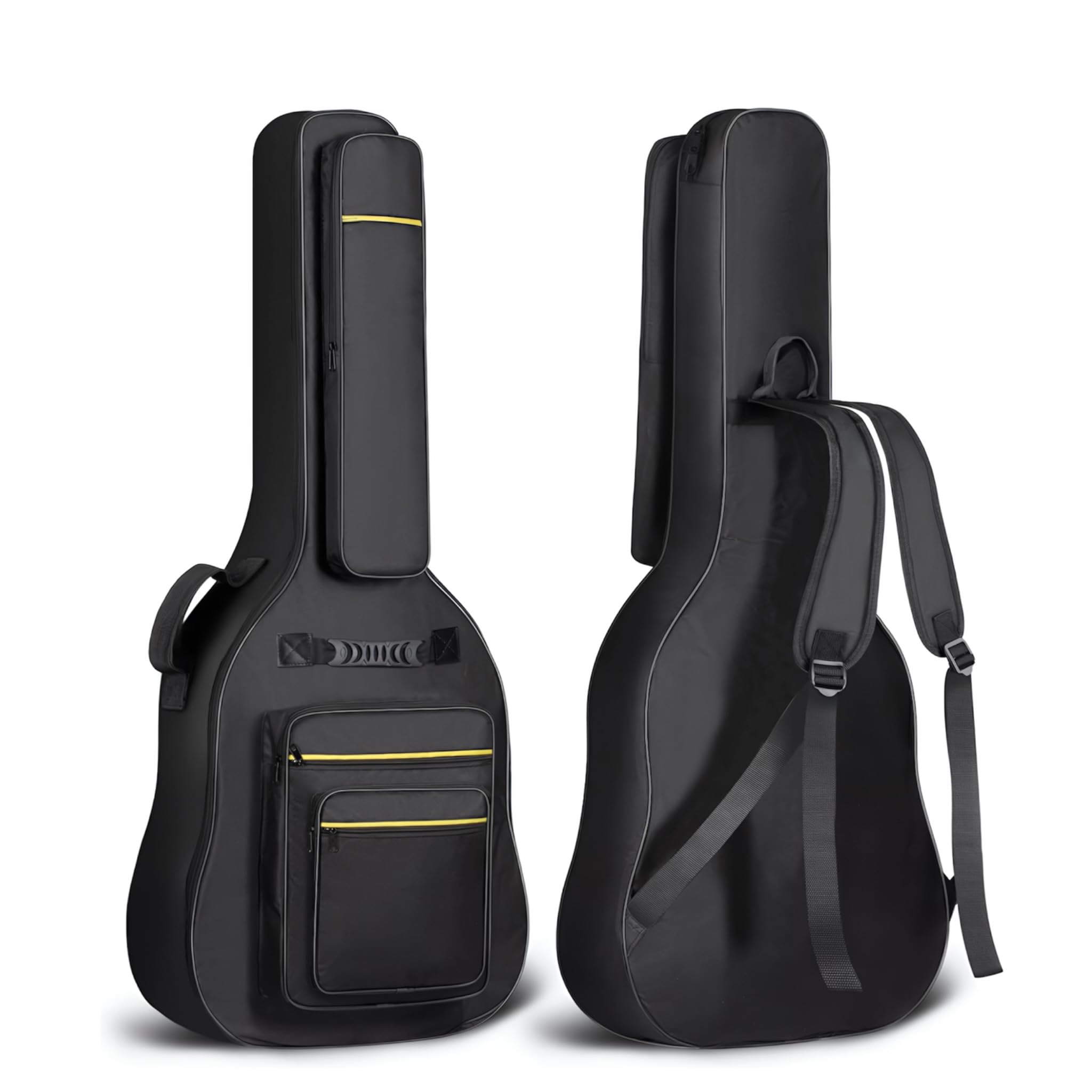 The Melod 42-44 Inch Guitar Bag Multi-Pockets for Jumbo and Dreadnought Yellow Line Guitar Dual Adjustable Shoulder Strap Gig Bag with Back Hanger Loop-picture-13