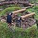 Xforst Garten Werkzeugset aus Zwei Gartenhacken. Hacke mit geradem Blatt + Hacke mit 4 Zinken. Mit Griff aus Hickory-Holz und Kopf aus geschmiedetem Stahl, wärmebehandelt.