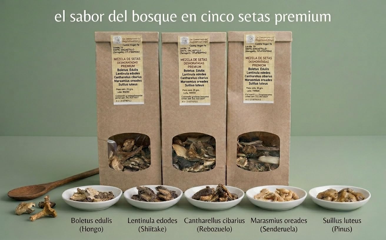 Pack 3x Mezcla de Setas Deshidratadas Premium 90g 5 Variedades Gourmet