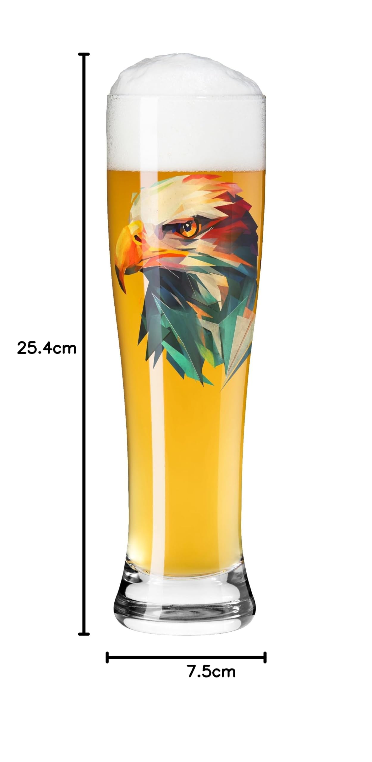 RITZENHOFF 3481014 Szklanka do piwa pszenicznego, seria 500 ml, motyw zwierzęcy, orzeł, druk cyfrowy wielokolorowy - Made in Germany
