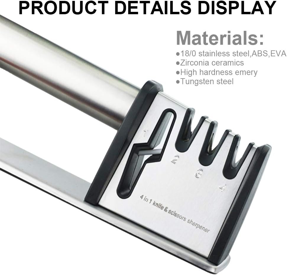 Exсluѕіvе Knife Sharpener, Professional Kitchen Sharpener 4 in 1 Knife and Scissor Sharpening Designed for All Sized Household Knives-Easy and Safe to Use, Fast and Effective Sharpenin 70% оƒƒ Dіѕсоunt Knife Sharpener, Professional Kitchen Sharpener 4 in 1 Knife and Scissor Sharpening Designed for All Sized Household Knives-Easy and Safe to Use, Fast and Effective Sharpenin