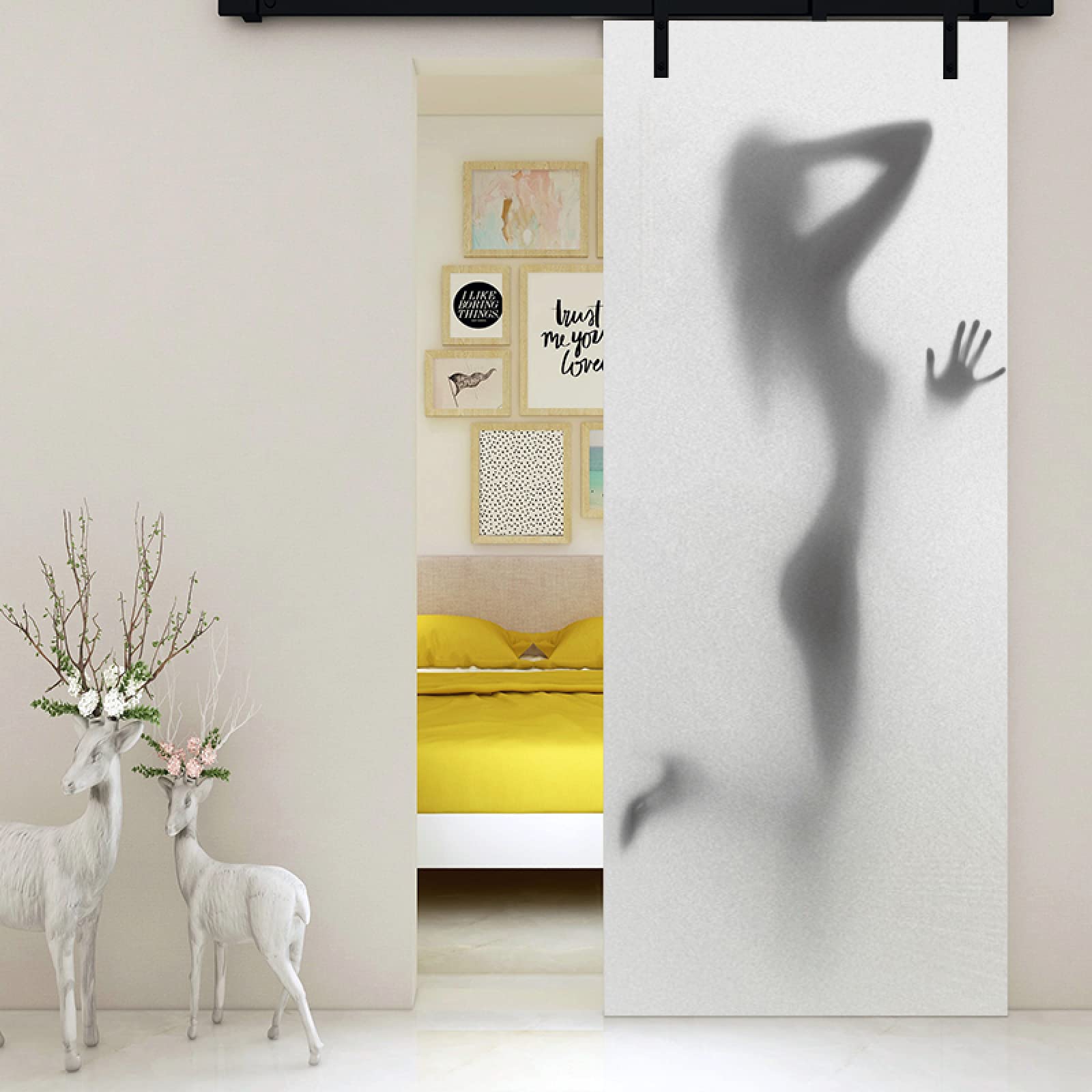 Fensterfolie Abstrakte Frauen Sichtschutzfolie Fenster Static Milchglasfolie Folie Fenster Sichtschutz Without Adhesive Klebefolie Fenster Home Office Fensterfolie Blickdicht 70x200cm