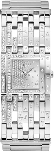 GUESS Reloj de mujer de 0.866 in - Pulsera de tono plateado con esfera plateada, plateado, Classic