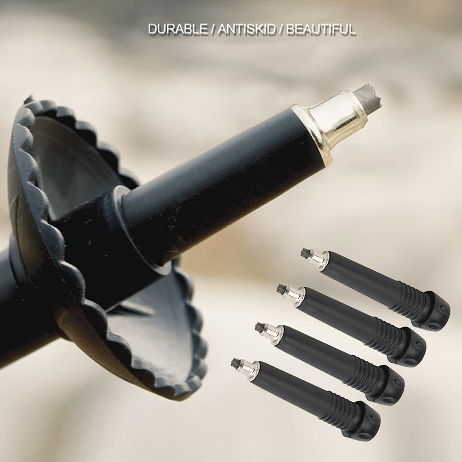 4 Stück Wanderstock Spitzen Wolframstahl - Ersatzspitzen Für Trekkingstöcke