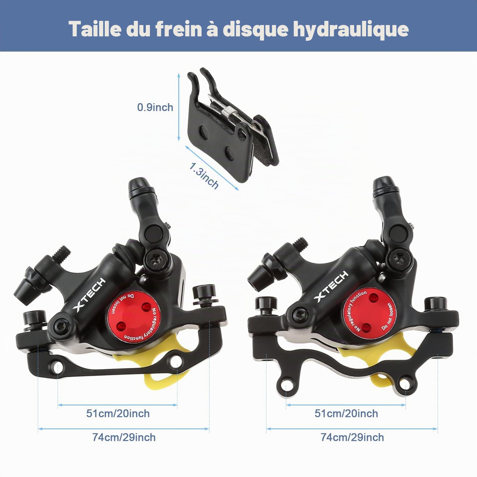 Étriers de Frein à Disque Semi-Hydraulique Avant et Arrière, 1 Paire d'Étriers de Frein Hybirde Tirage par Câble Adaptés pour VTT Vélo de Montagne