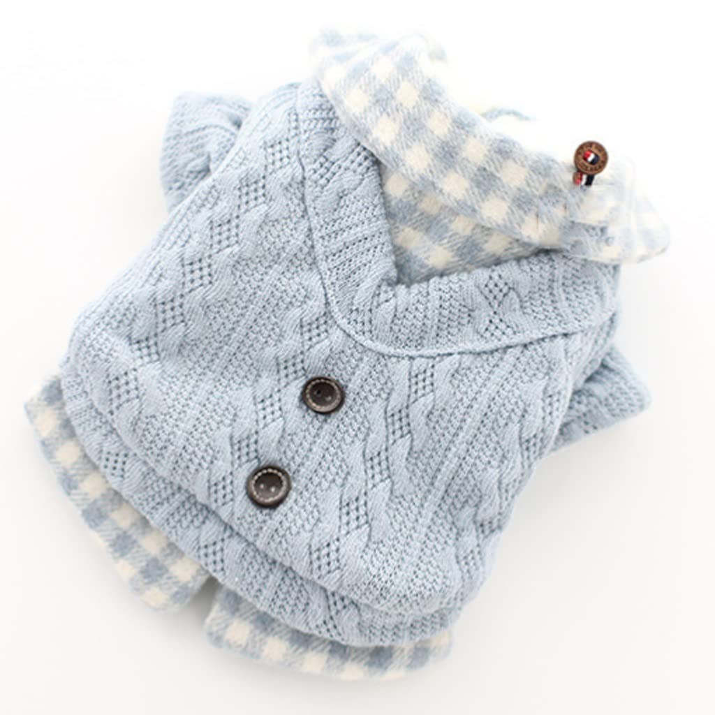 Veste pour chien plaid bleu XS pour balades hivernales | Manteau chaud chiot chat