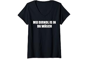 Womens Mein Dirndl ist in der Laundry, design saying Bavarian V-Neck T-Shirt