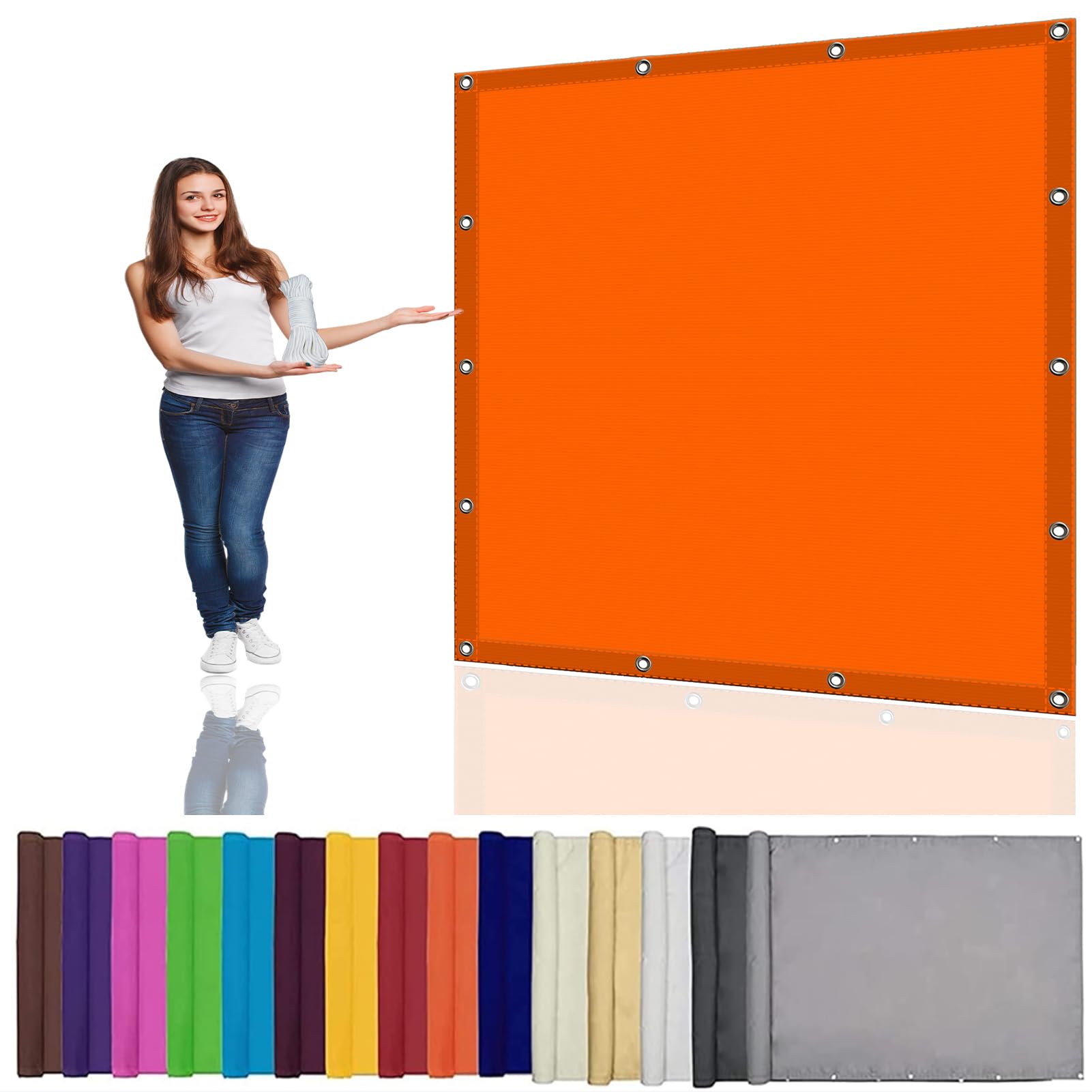 Voile d'ombrage orange 3x5m robuste pour protéger votre terrasse du soleil d'été