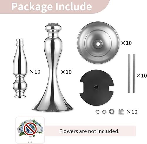 Miniatura 5 de Nuptio Jarrones para centros de mesa de oro jarrones de mesa de boda para mesas versátiles arreglos de flores de metal para bodas, fiestas y cenas,