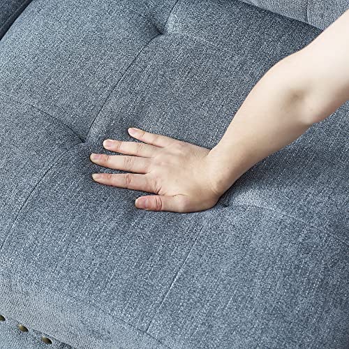 Melpomene U Shape Sectional Sofa Diy Sofa Combination，Includes Four Single Chair And Two Corner (Blue, Chenille+Four Single Chair) #TOP4