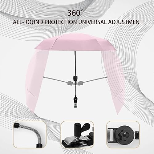 Miniatura 4 de Ángulo de dirección ajustable, protección completa con clip, conveniente y ligero, para protección solar, ligero, fácil de instalar, paraguas para