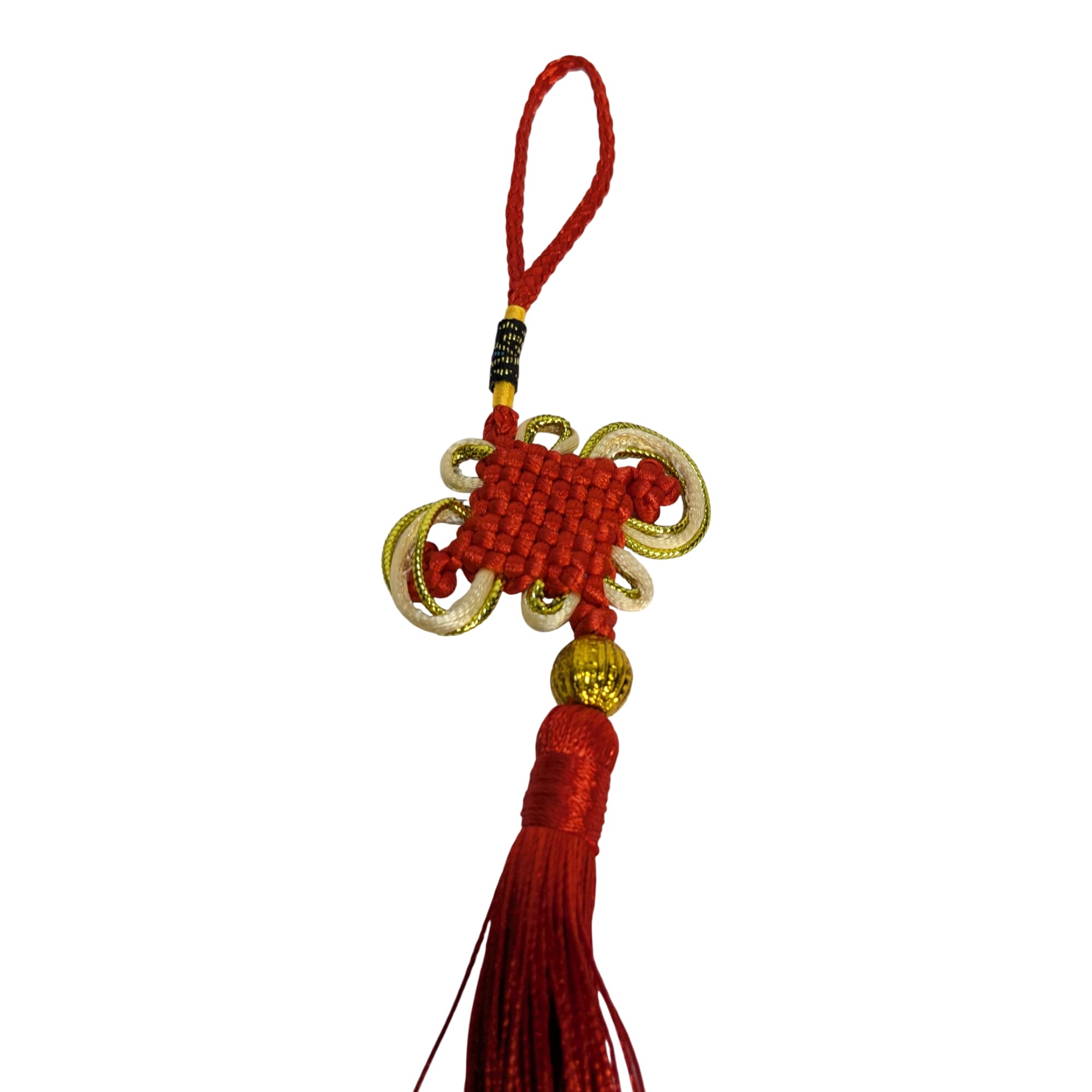 Bommel Norigae Koreanisch – Anhänger Schmetterling, doppelseitig, Rot, 28 cm Fashion