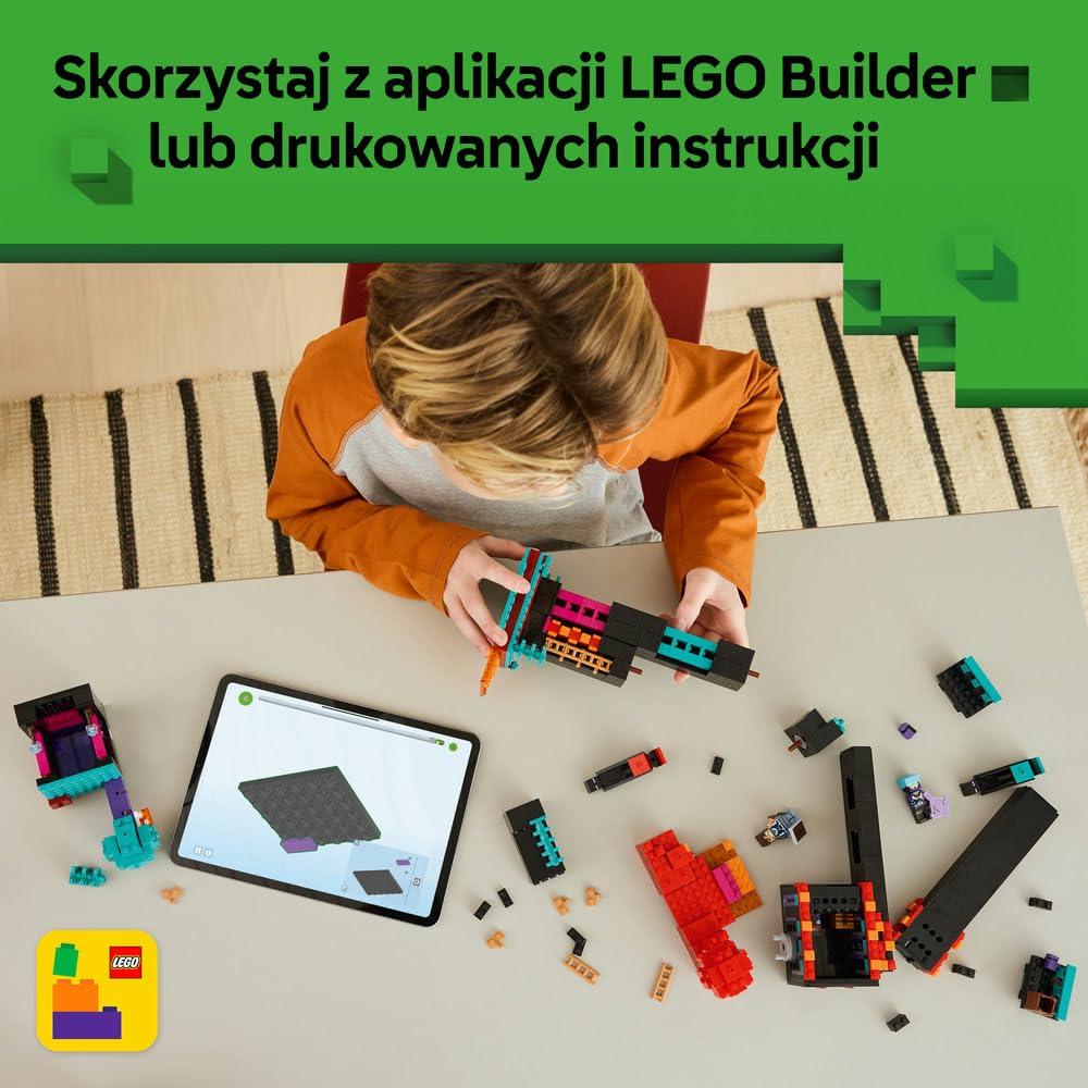 LEGO Minecraft Wieża Endermana 21279 | budowla Minecraft, zestaw z mobami, prezent dla fana Minecrafta 9+, 867 elementów
