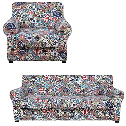 Hyha Printed Stretch Sofa Covers For 3 Cushion Couch cover