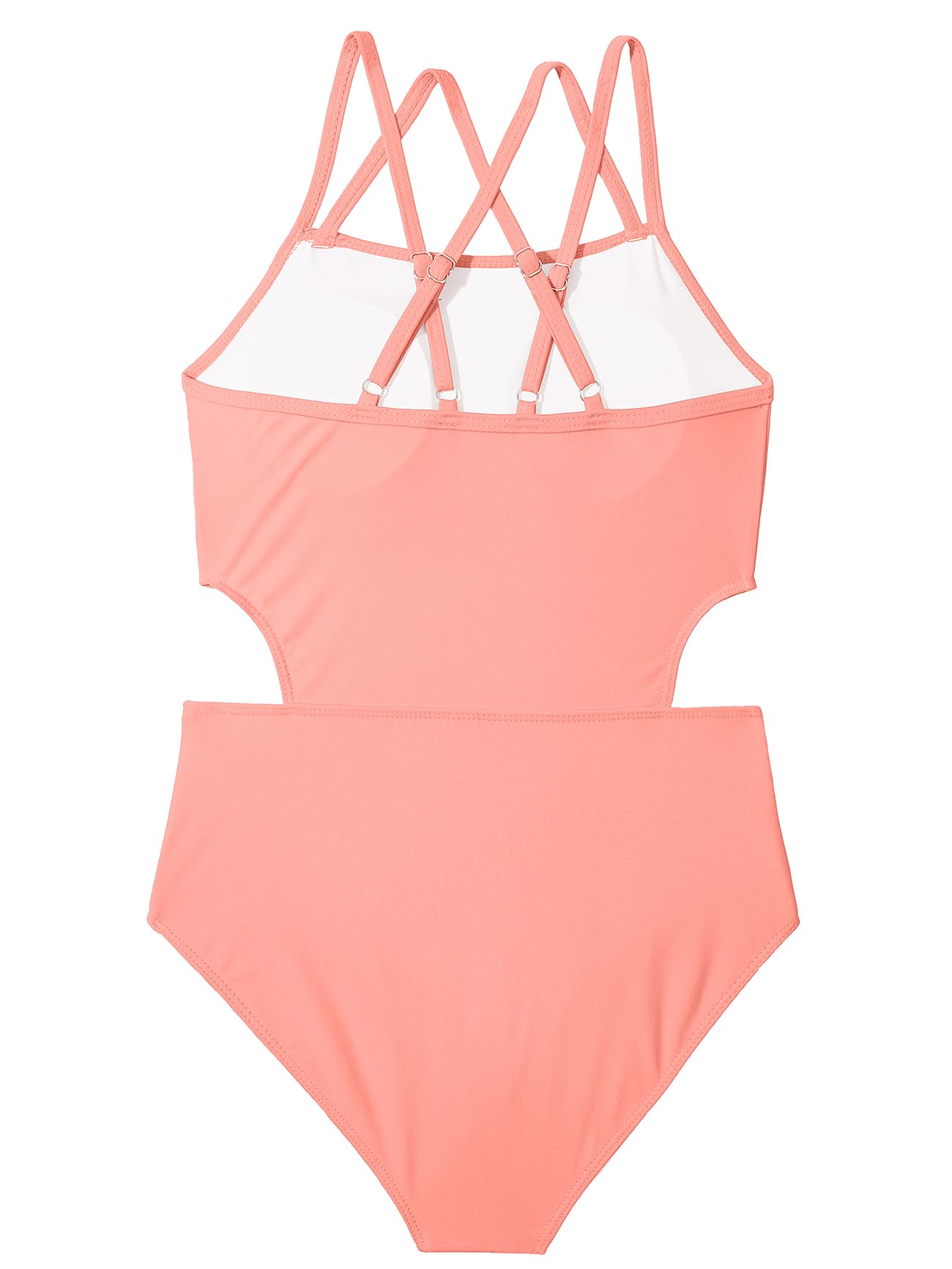 Costume da bagno intero per ragazze, costume da bagno intero per adolescenti, con motivo a incrocio incrociato, estivo, da spiaggia